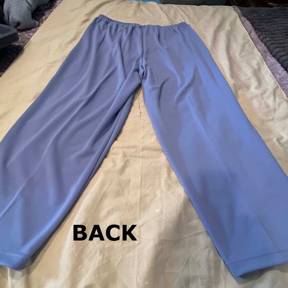 NEW PHOTOS! PANTS KNIT, DUSTY CORNFLOWER BLUE, SIZE 32W, WRINKLE & STAIN RESISTA - Picture 4 of 11